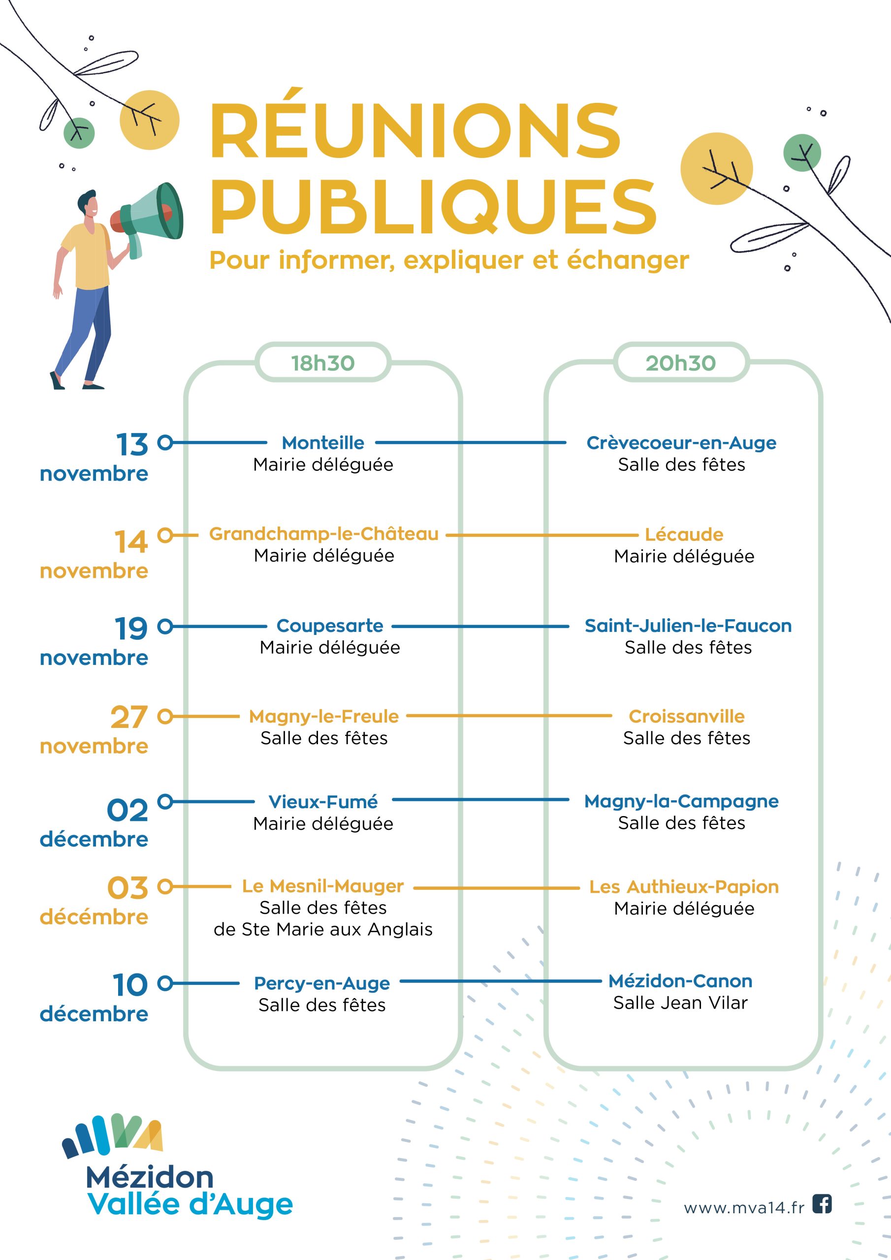 affiche du programme des réunions publiques