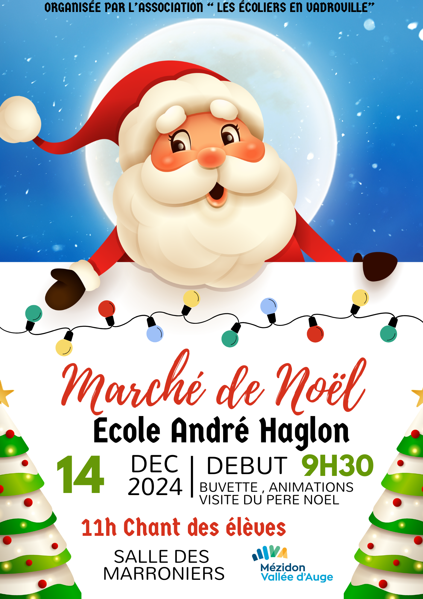 Affiche Marché de Noel 14.12.2024 par les Ecoliers en Vadrouille